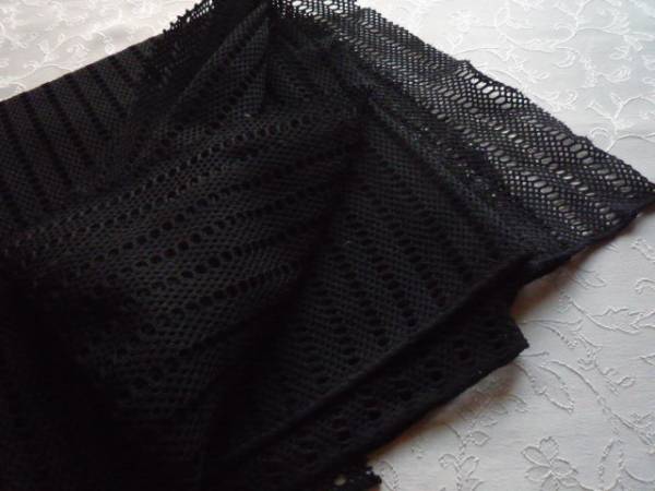 ◆黒ニットレース生地春夏用 未使用_3
