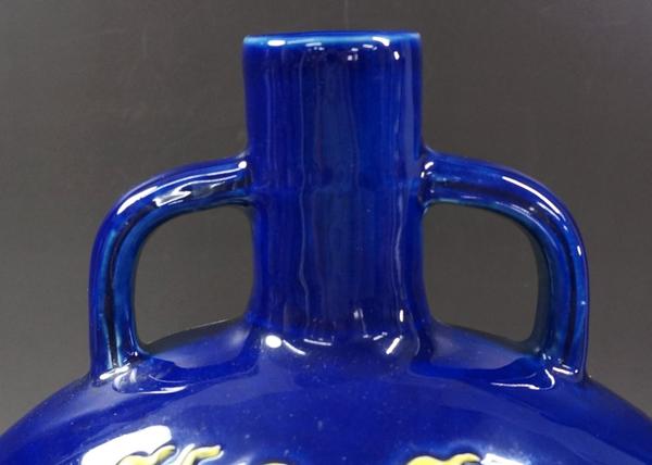 中国古玩 青磁花瓶 在銘 唐木 紫檀台座付 唐物 箱付 AF2001 南古美