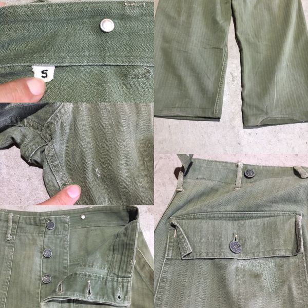 40s50s VINTAGE US ARMY HBT COTTON BAKER PANTS ビンテージ コットン