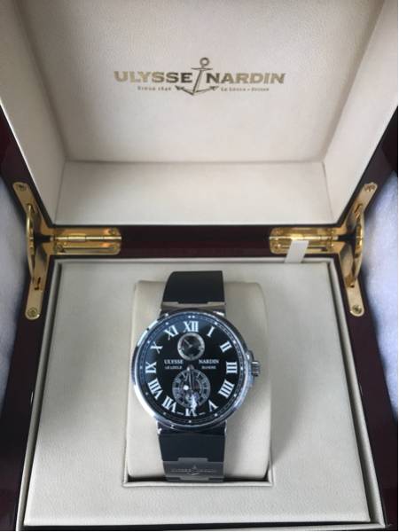 ユリスナルダン マキシマリーンクロノメーター 黒文字盤