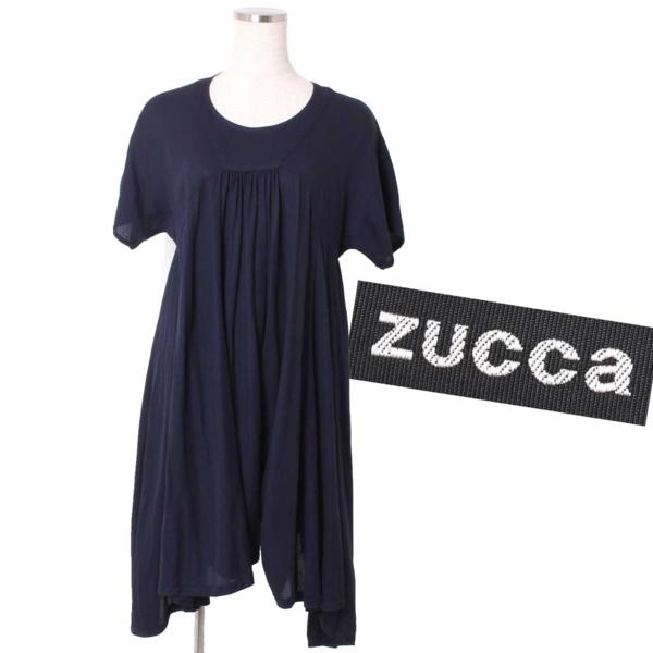 ZUCCa 半袖 フレアワンピース sizeM ネイビー ズッカ