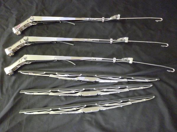 いすづ大型ギガ用メッキワイパーアーム＆ブレードセット　ワイパーアームキャップ付き