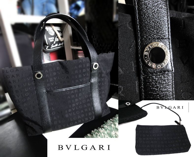 希少 レア 極美品 正規 本物 BVLGARI ブルガリ ロゴマニア 大サイズ