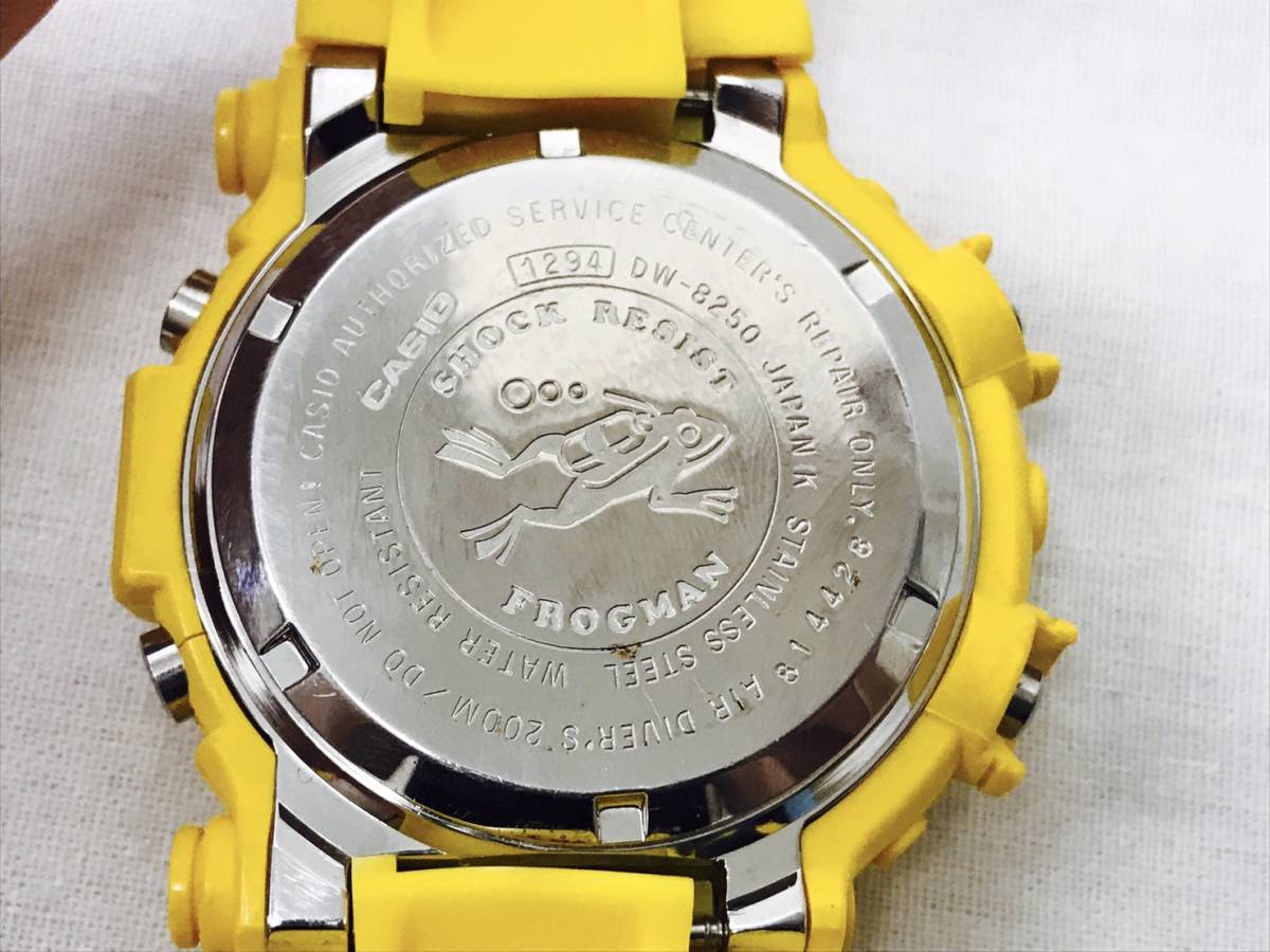 FD-1]CASIO G-SHOCK FROGMAN DW-8250 黄色/イエロー Gショック 【公式