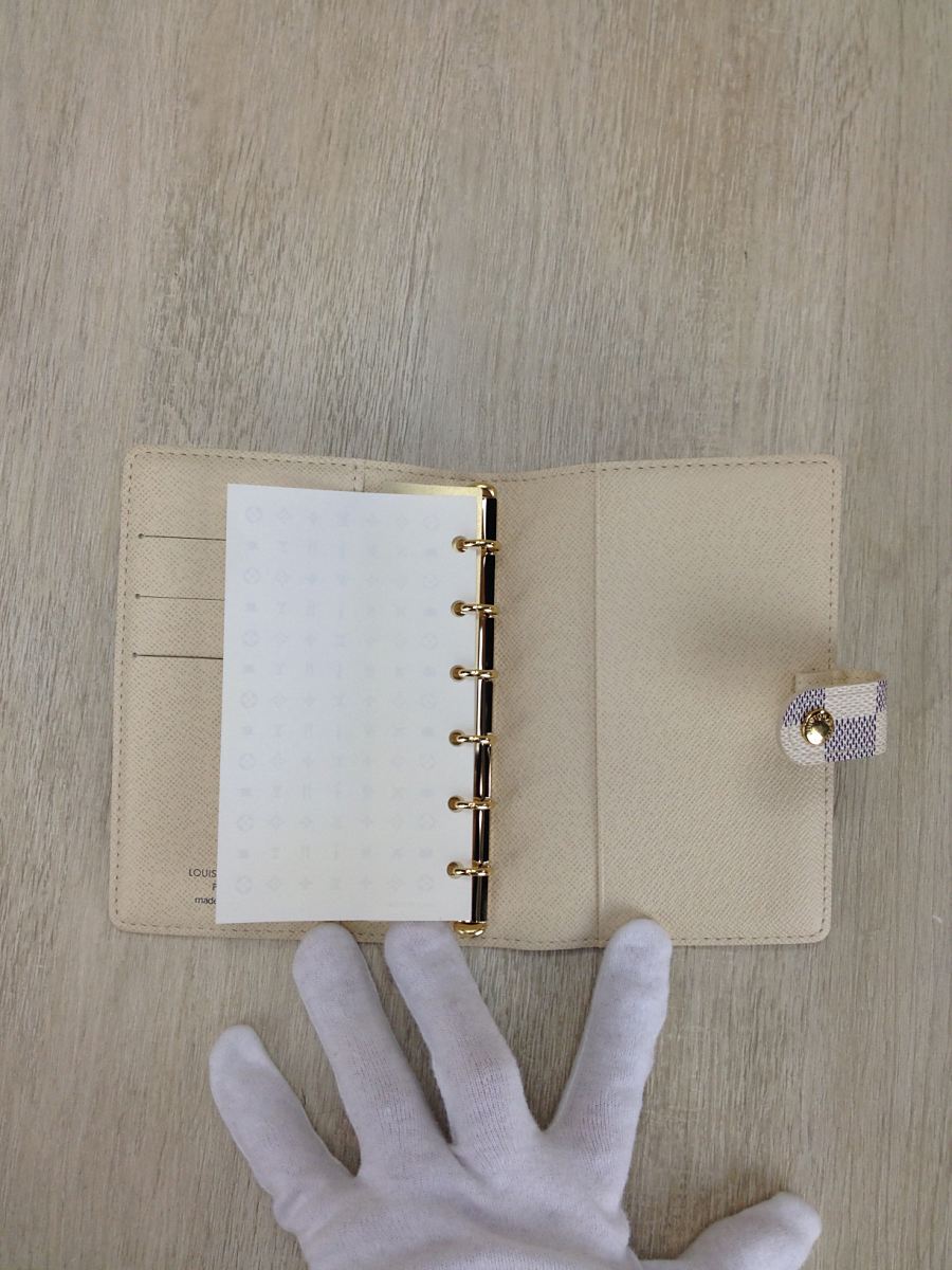 LOUIS VUITTON◇ダミエ アズール アジェンダPM 手帳カバー/キャンバス