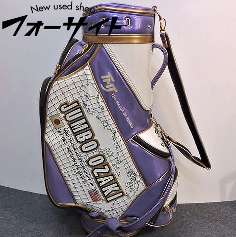 レア 限定品 ジャンボ尾崎◇パープル×ホワイト系 キャディバッグ▼JUMBO OZAKI 29H