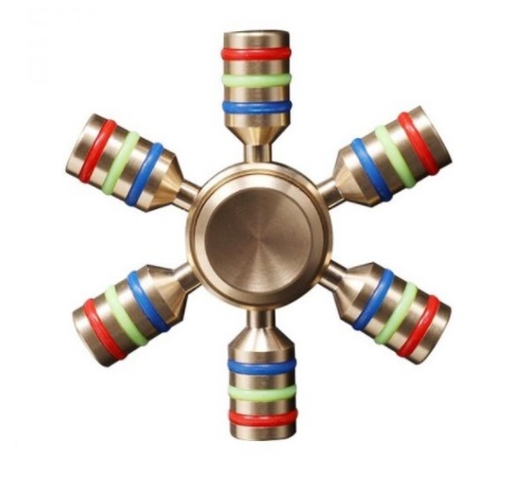 【送料無料】　即納！　真鍮ゴールド　高性能　高回転　六角タイプ　ハンドスピナー　ヒカキンTV　セイキン　民族　超回る　専用ケース付_1