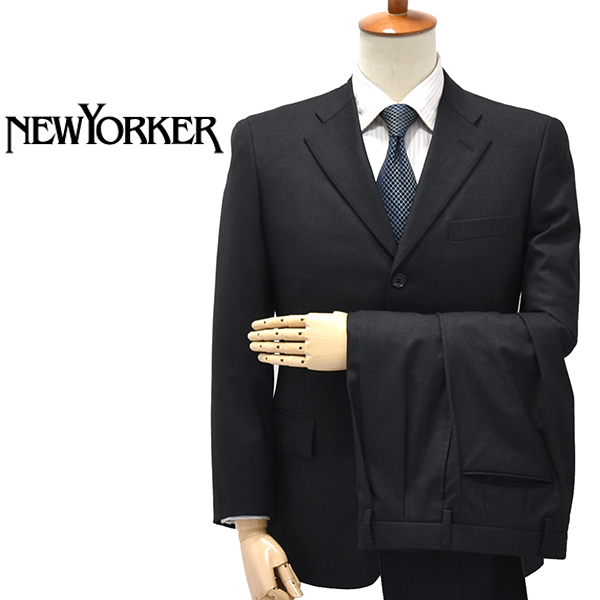 定価8万円 ニューヨーカー【NEW YORKER】上質ウール 高級シングルスーツ/極美品