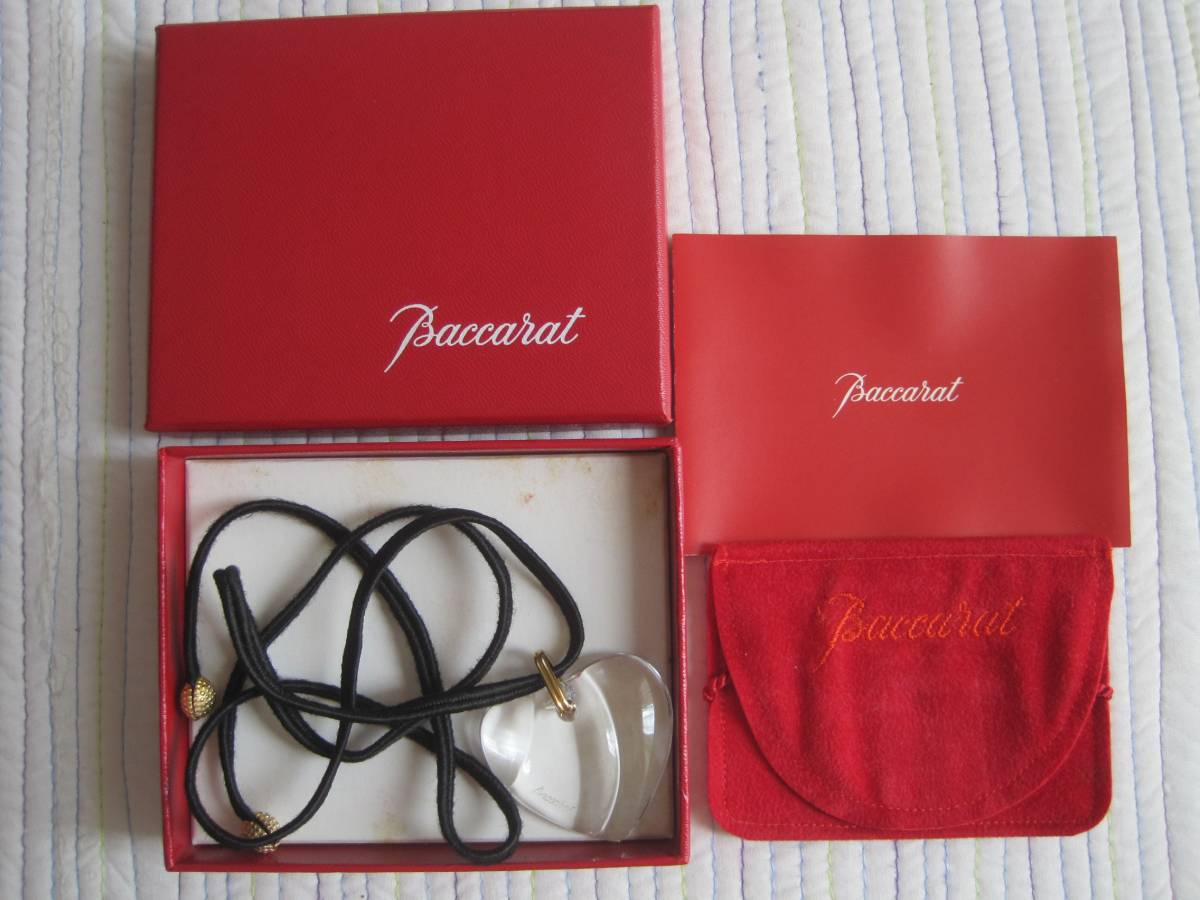 美品バカラハートペンダントネックレス ♪お箱付き！美品！Baccarat 