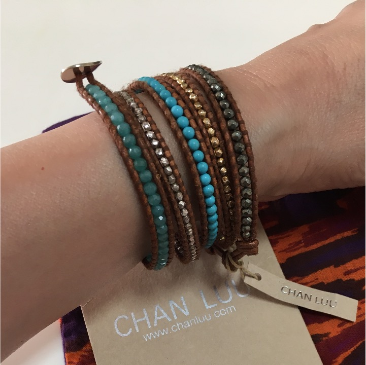 ≪チャン・ルー≫　5連ブレスレット ブラウン 5種ビーズ_2