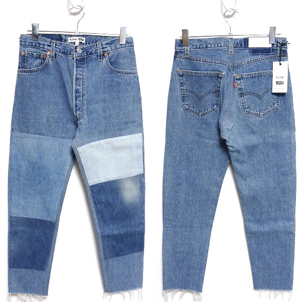USA製 RE/DONE リーバイス リメイク HIGH RISE RELAXED デニム パンツ W27 新品 定価46，440円 リダン ジーンズ 再構築 パッチワーク