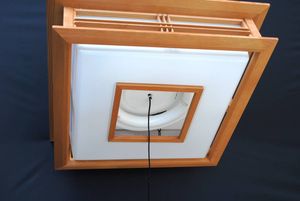 昭和レトロ　ナショナル 松下電工 照明器具 昭和49年頃　木製枠　中古 昭和レトロ ナショナル 松下電工 照明器具 昭和49年頃 木製枠 中古