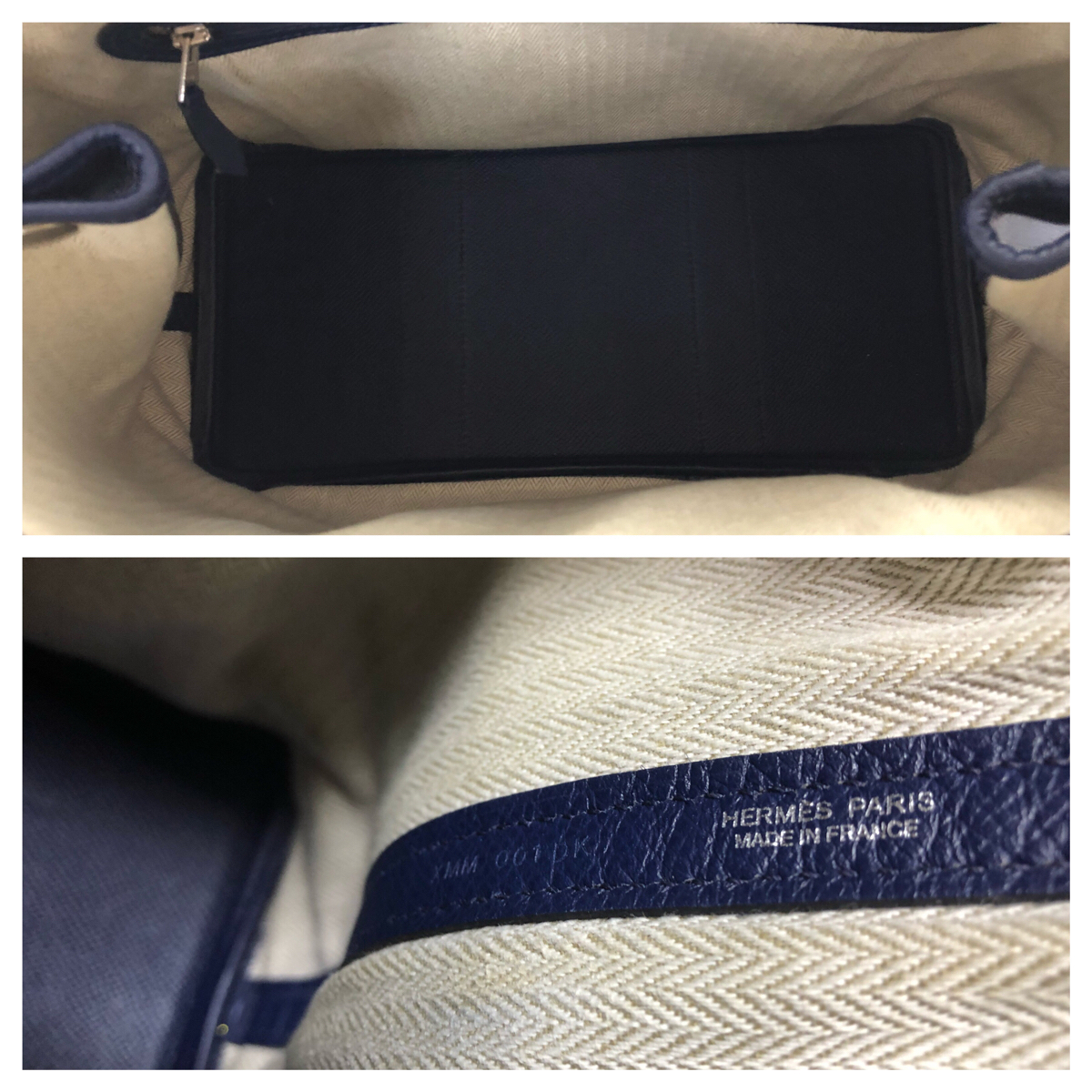 極美品 エルメス HERMES ガーデンパーティ TPM ヴォーエプソン ブルー 