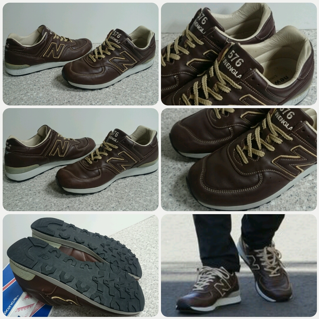 廃盤 希少NEW BALANCE 576スニーカー&frasl;イングランド製◎英国製 28cm　UK製　廃盤　限定モデル　オールレザー　ニューバランス　【LM576　NB】　　　　　　996　997　998　1300　1400　1500　1700