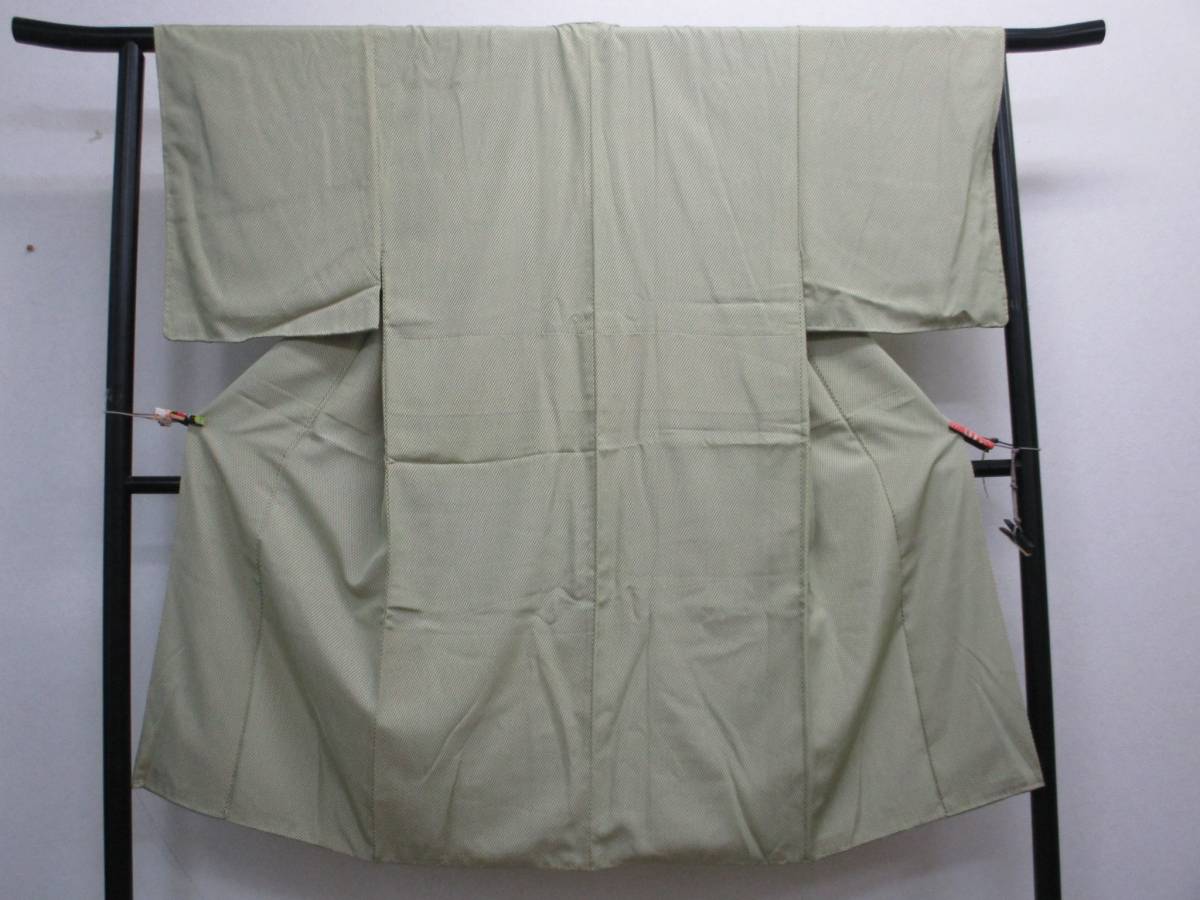 ＜銀の斧＞正絹・男性用袷着物・しつけ付き・さわやか柄・着丈126