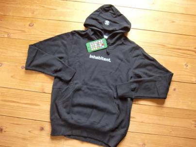 ♪新品 希少 黒S INHABITANT インハビタント ロゴパーカー USサイズS♪完売品 生産販売休止