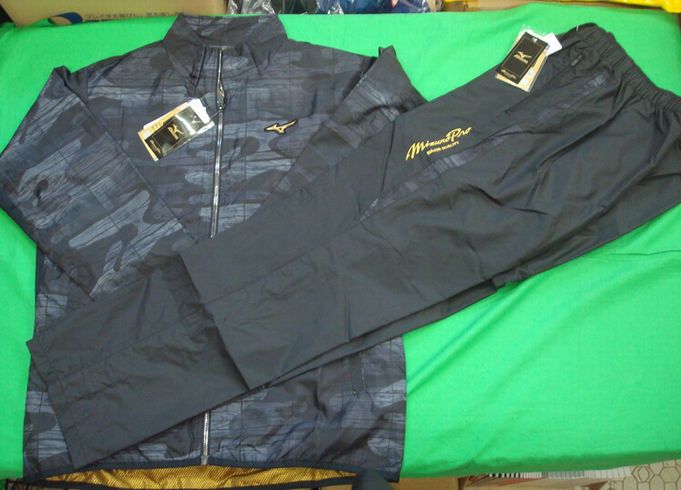 23％引 限定品 ミズノプロ ウインドブレーカー上下セット Oサイズ ブラック 裏メッシュ