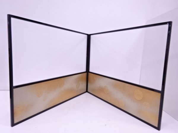 風炉先屏風 茶道具 メルカリ - パーテーション 衝立 金砂子渦文 古美術 