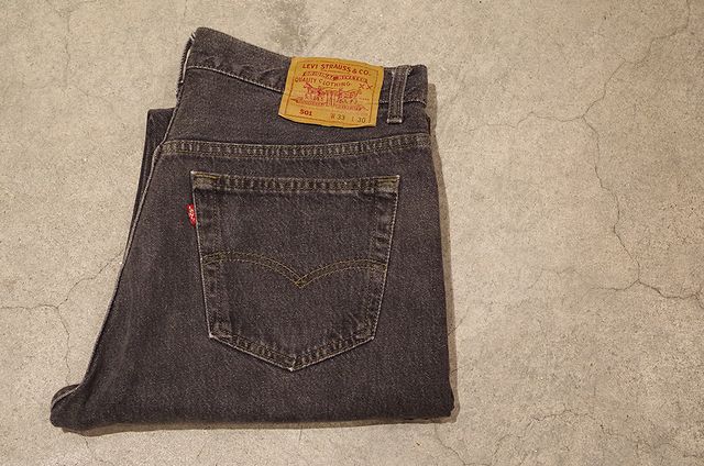 90s made in USA Levi's ブラックデニム USA製90sビンテージLevi'sリーバイス501ブラックデニムf2031 Levi's