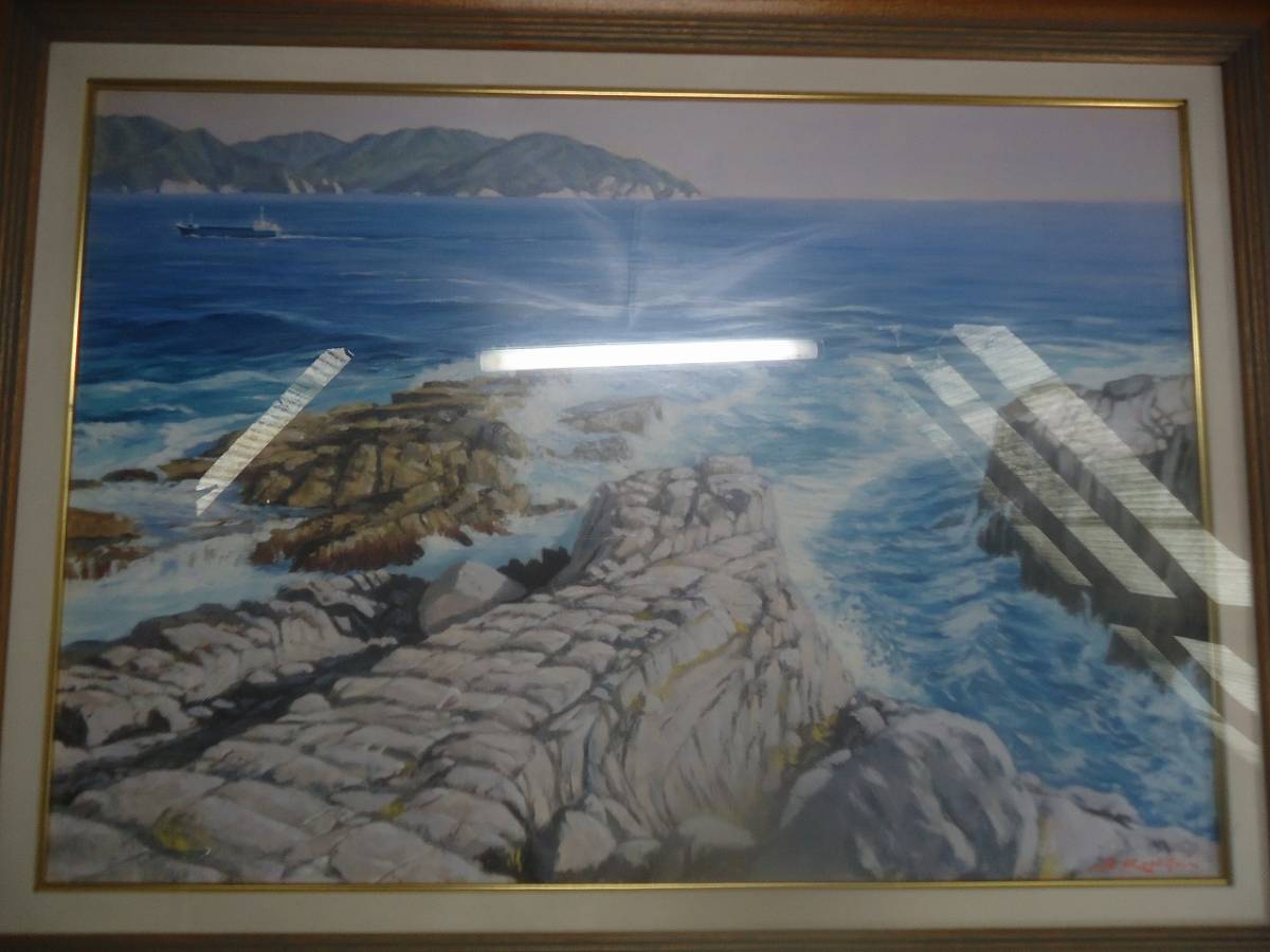 油絵F10三陸海岸風景 S751 絵画/油彩画/風景画/越田敏/タイトル不明/三陸海岸 の入札履歴