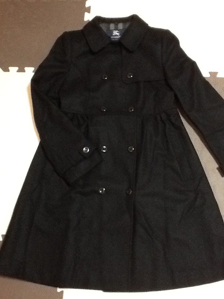 美品★バーバリー ロンドン コート 160 クリーニング済み ブラック チェック