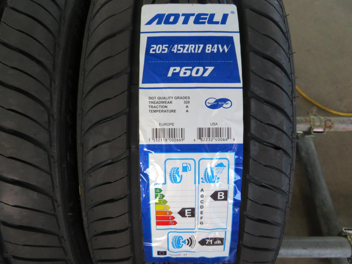 未使用！2016年製！ラベル付き！シュンタイ Aoteli オーテリー P607 205/45R17 ラジアルタイヤ 2本 売切り Z1374