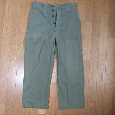 古着 40～50年代 ベイカーパンツ ファティーグパンツ ヘリンボーンツイル HBT ウエスト実寸78cm 