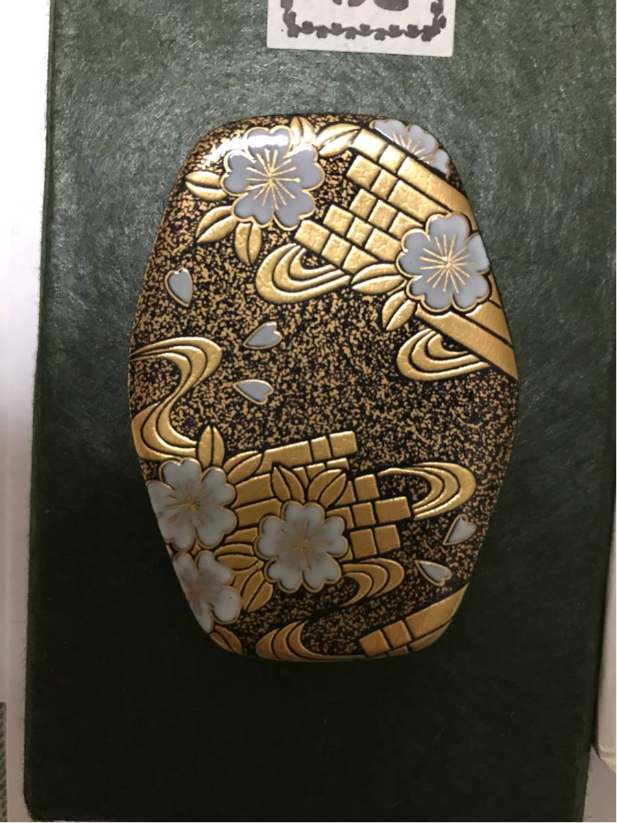美術 有田焼 萬祥堂 羽子板 香合 金彩 梅と鶯 五個 【公式通販】