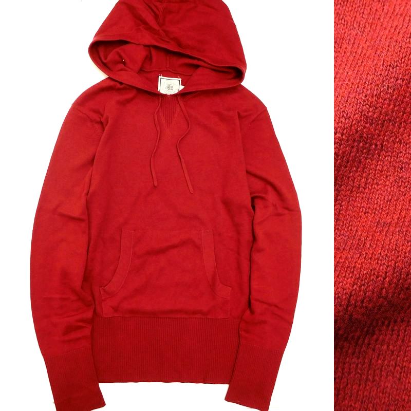 【秋冬物 オンワード樫山 定価2.1万】新品 新品 J.PRESS YORK ST. Jプレス ウール混 コットンニットパーカー プルオーバー XS / 11170