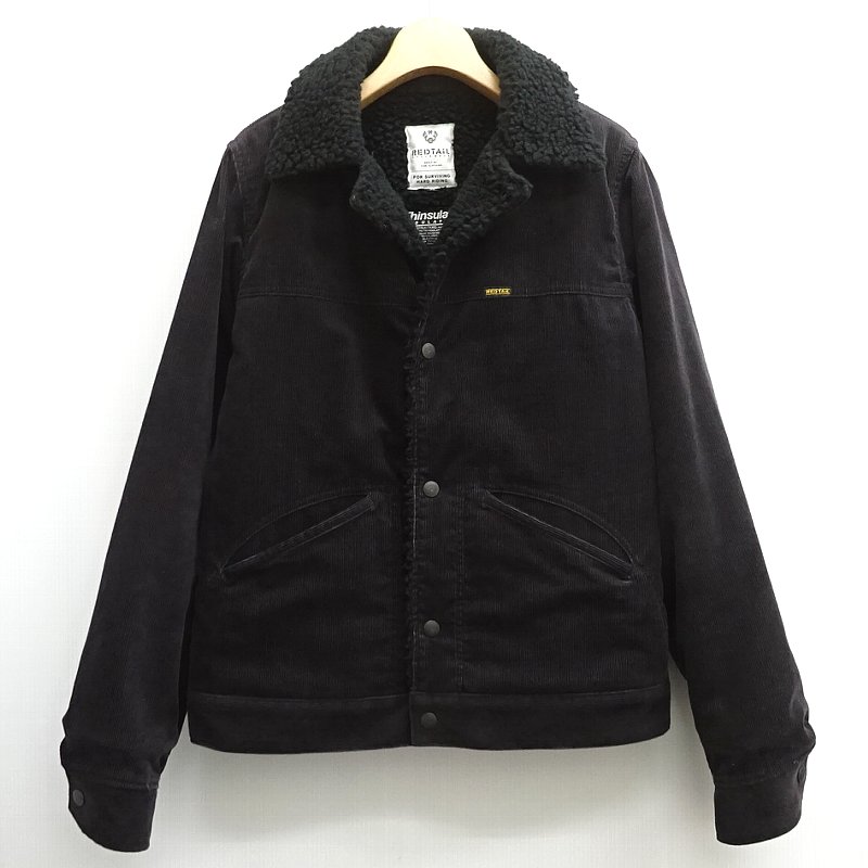 REDTAIL レッドテイル シンサレート 中綿 ボア コーデュロイジャケット M ブラック 黒 ボアジャケット Thinsulate 3M