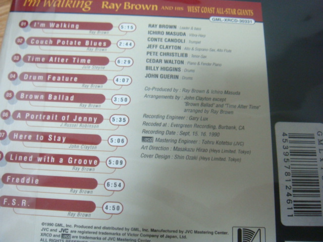 RAY BROWN WEST COAST ALLSTAR GIANTS I'M WALKING アイムウォーキング