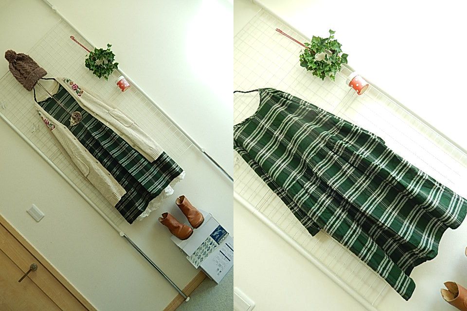 新品ｓｍ２★後ろリボン　チェック　ワンピース★掲載