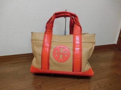 TORY　BURCH　トリーバーチ　トートバッグ　キャンバス×レザー　編込み　