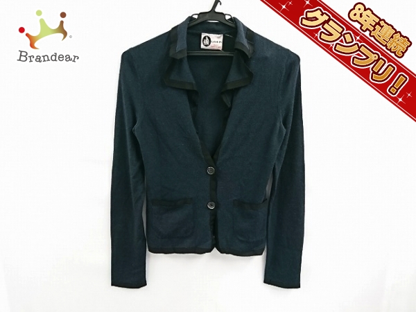 ランバン LANVIN トップス カーディガン ダークネイビー×黒 レディース 新品同様