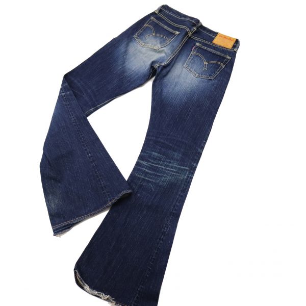 THE FLAT HEAD フラットヘッド 3006c 髭落ち ベルボトム デニムパンツ 