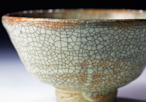 古美味】十代楽吉左衛門(旦入)造 而妙斎書付 香炉釉 井戸形茶碗 銘 道