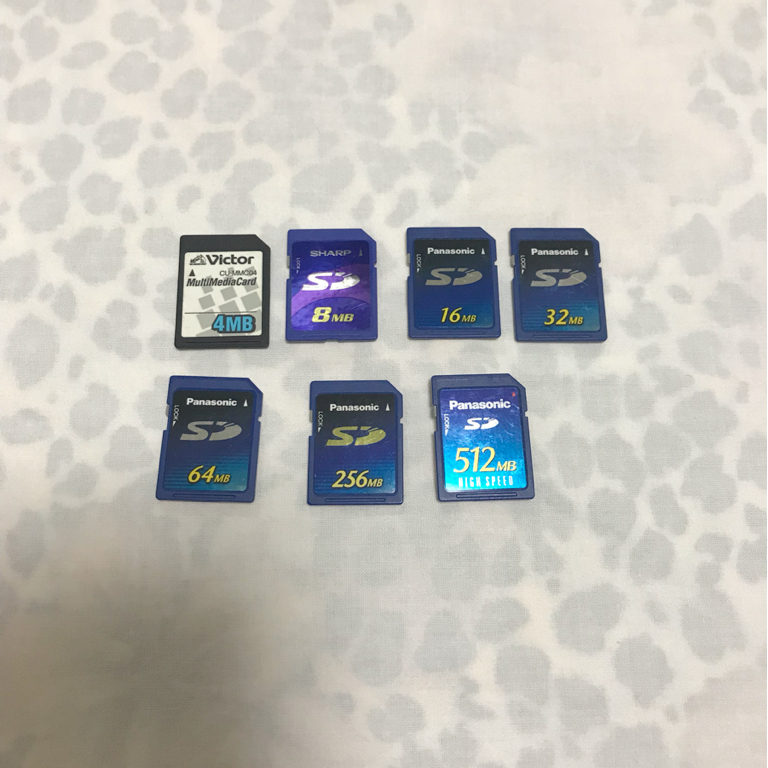 パナソニック シャープ SDメモリー 4MB 8MB 16MB 32MB 64MB 256MB 512MB. 7枚(512MB)｜売買された ...