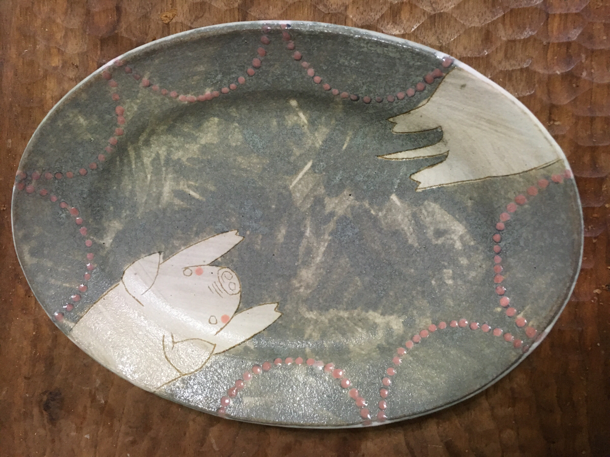 矢板緑 公式通販 作家さん器 皿 - 陶器｜Yahoo オーバル深皿とカップ
