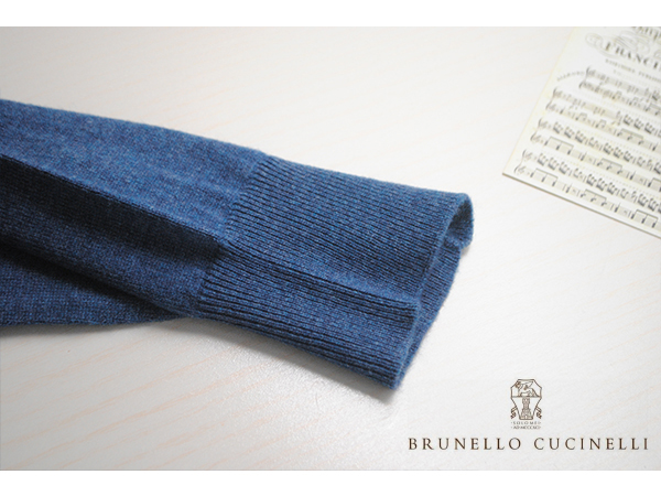 BRUNELLO CUCINELLI カシミヤ セーター ブルー・青系【50】Vネック ニット ブルネロクチネリ ベーシック