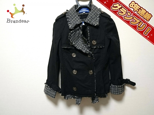 バーバリーブルーレーベル Burberry Blue Label コート 黒×グレー
