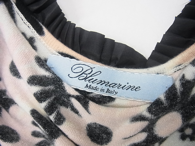 Blumarine ブルーマリン アンナモリナーリ 花柄ファーカーディガン