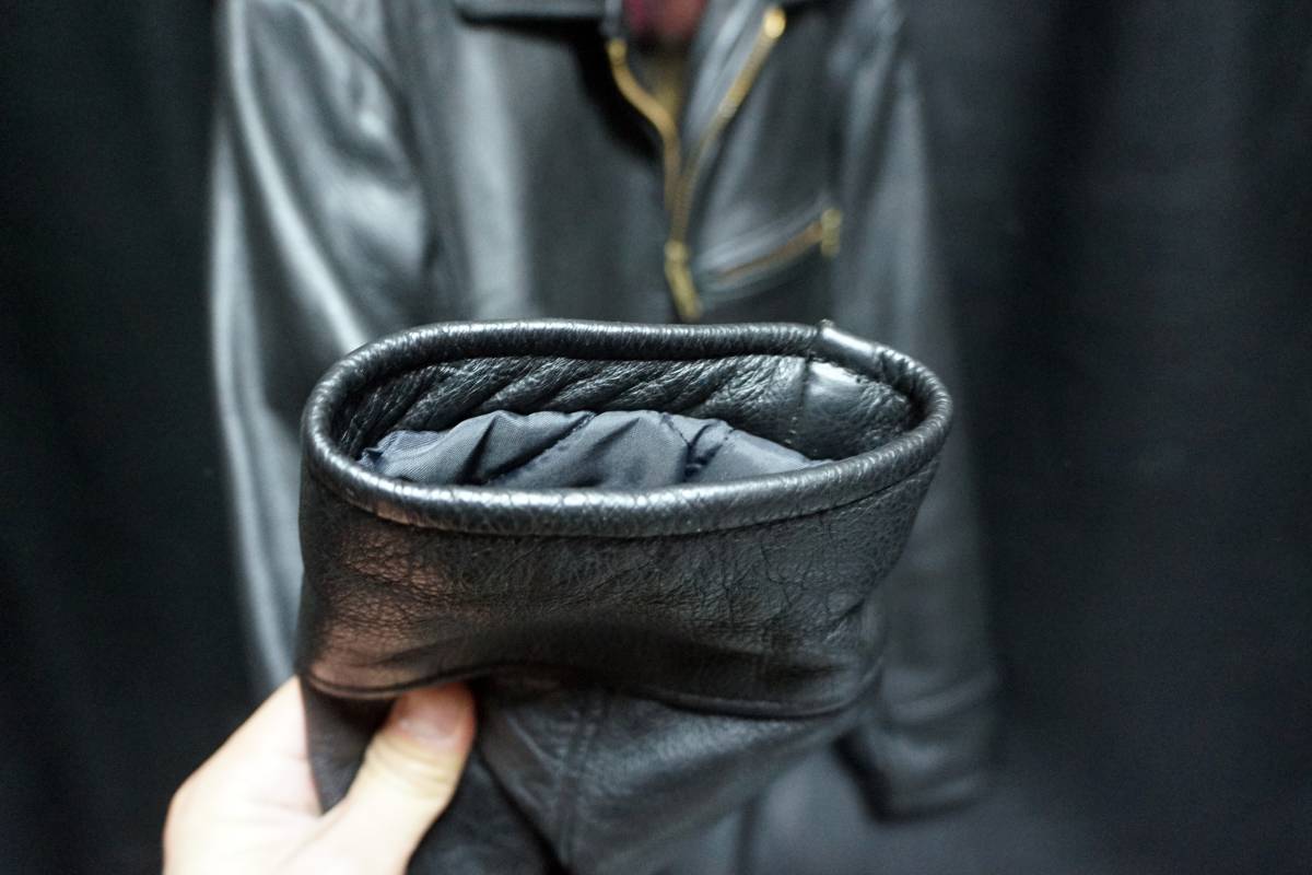USA製 SCHOTT 681 襟付き シングルライダース 38 ネルライニング