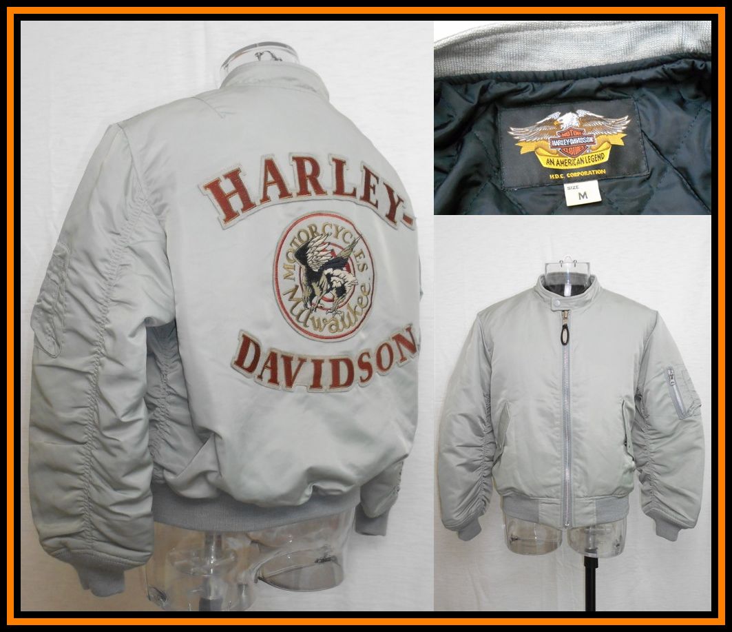 良品＆稀少色】若草色の Harley Davidson 人気の フライトジャケット