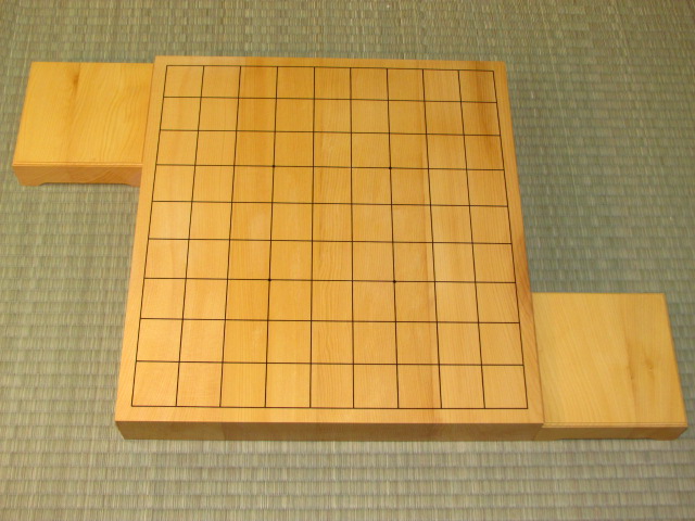 ▲日本産本榧柾目１．５寸卓上将棋盤▲駒台付/新品