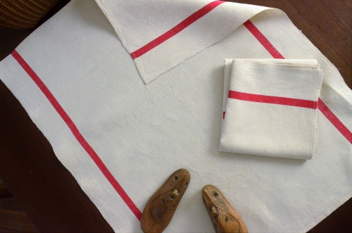 フランス製ピュアリネントーションセット★リネン，生地，ファブリック，クロス，布，キッチン，ハンドメイド