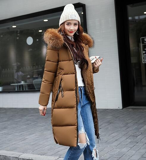 秋冬新品　レディースコート　暖かい　フェイクファーフード付き　防寒　中綿　モッズコート　ロングコート　XXLチョコ　