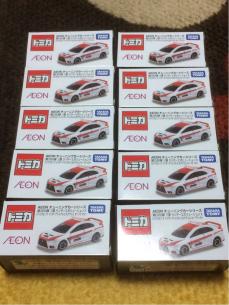 トミカ イオン 三菱　ランサーエボリューションＸ　パイクスピーク　インターナショナル　ヒルクライム　セーフティカー 10台セット AEON