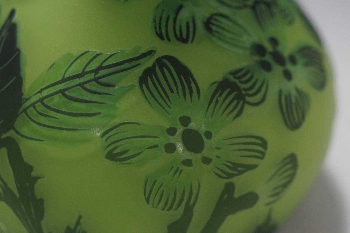 ◇◇エミールガレ 花器 花瓶 ◇カメオ彫り◇被せガラス N-1429◇◇