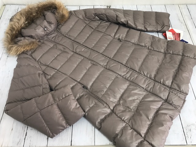 S30016●Nobilo 軽量 ダウンジャケットコート フード取り外し可 レディース L 未使用タグ付