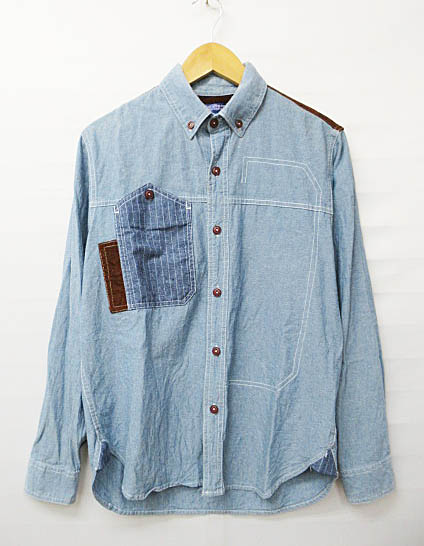 ジュンヤワタナベマン コムデギャルソン L/SシャツLインディゴ茶